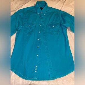 Vintage cowboy Wrangler turquoise button up